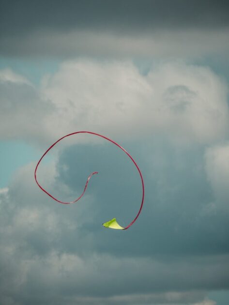 A kite that is flying in the sky.